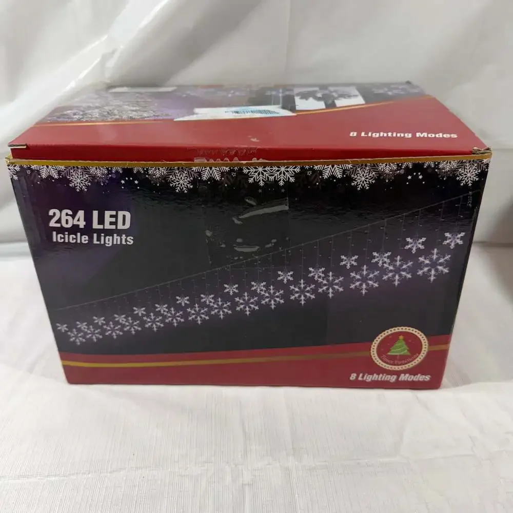 3D LED Snowflake String Lights, Cool White Decorative Christmas Lighting